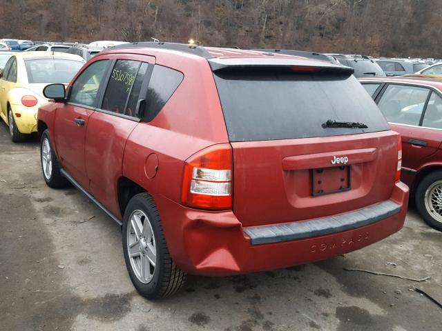 1J8FT47W37D365416 - 2007 JEEP COMPASS RED photo 3