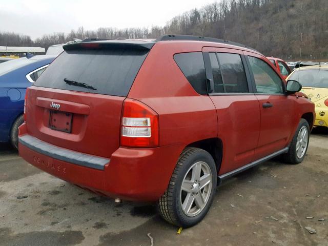 1J8FT47W37D365416 - 2007 JEEP COMPASS RED photo 4