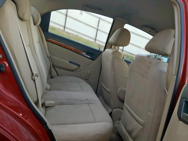 KL1TD56697B155615 - 2007 CHEVROLET AVEO BASE Бордовый фото 6