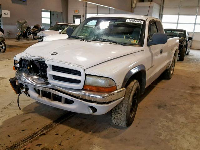 1B7GL22X0XS268332 - 1999 DODGE DAKOTA WHITE photo 2