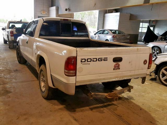 1B7GL22X0XS268332 - 1999 DODGE DAKOTA WHITE photo 3