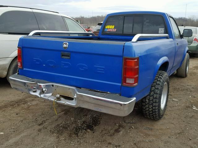 1B7FL26Y1NS580400 - 1992 DODGE DAKOTA BLUE photo 4