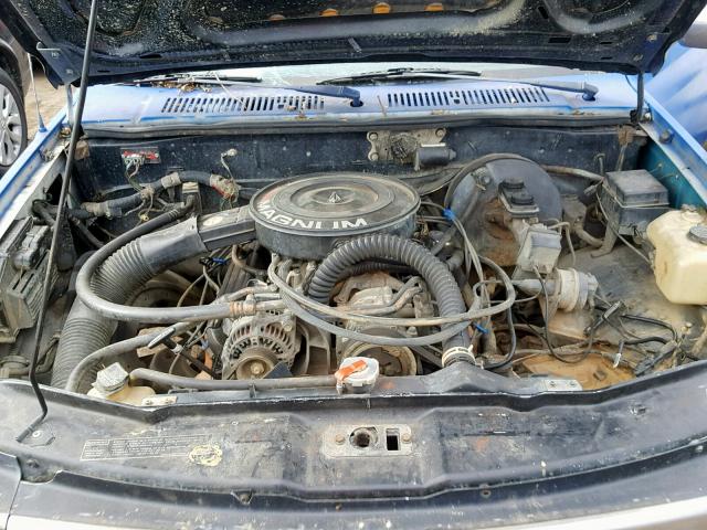 1B7FL26Y1NS580400 - 1992 DODGE DAKOTA BLUE photo 7