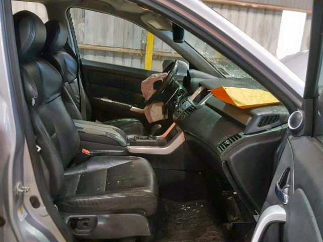 5J8TB18267A000674 - 2007 ACURA RDX SILVER photo 5