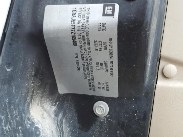 1G8AJ55F77Z165409 - 2007 SATURN ION LEVEL WHITE photo 10