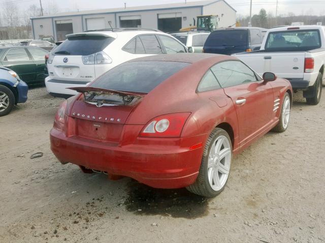 1C3AN69L24X003876 - 2004 CHRYSLER CROSSFIRE RED photo 4