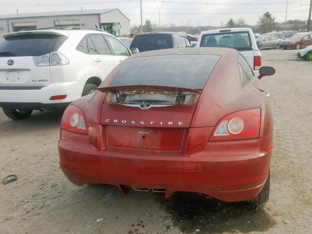 1C3AN69L24X003876 - 2004 CHRYSLER CROSSFIRE RED photo 9