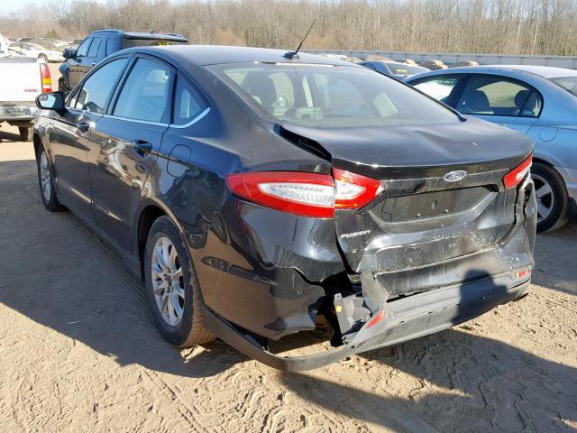 3FA6P0G75GR350622 - 2016 FORD FUSION S BLACK photo 3