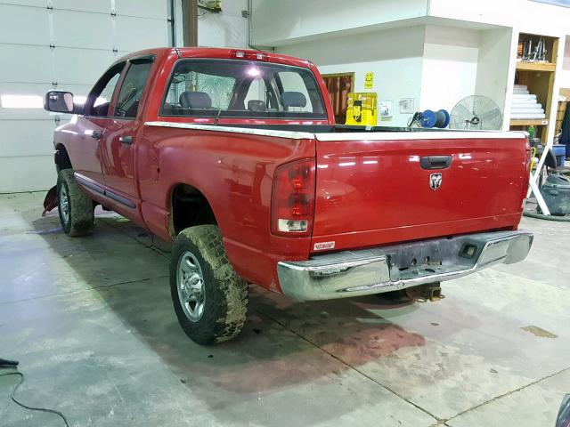 3D7KS28C55G809659 - 2005 DODGE RAM 2500 S RED photo 3