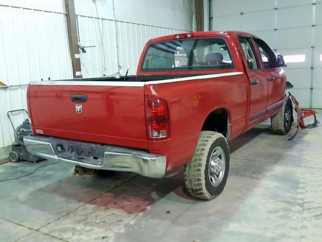 3D7KS28C55G809659 - 2005 DODGE RAM 2500 S RED photo 4