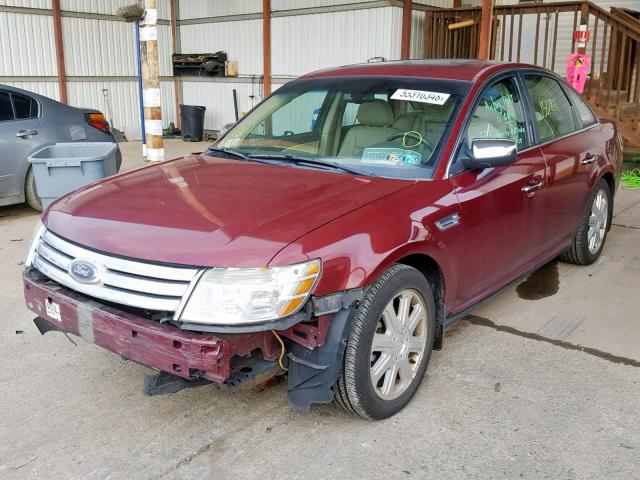 1FAHP25W38G118558 - 2008 FORD TAURUS LIM BURGUNDY photo 2