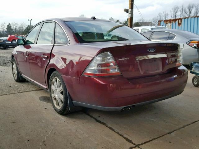 1FAHP25W38G118558 - 2008 FORD TAURUS LIM BURGUNDY photo 3