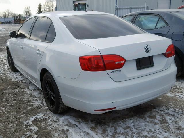 3VW2K7AJ7EM407138 - 2014 VOLKSWAGEN JETTA BASE WHITE photo 3