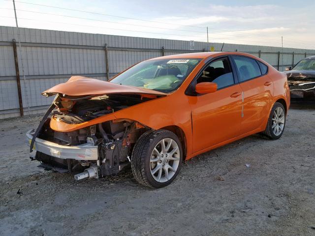 1C3CDFBA2DD325567 - 2013 DODGE DART SXT ORANGE photo 2