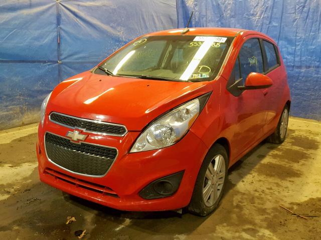 KL8CB6S98EC497609 - 2014 CHEVROLET SPARK LS RED photo 2