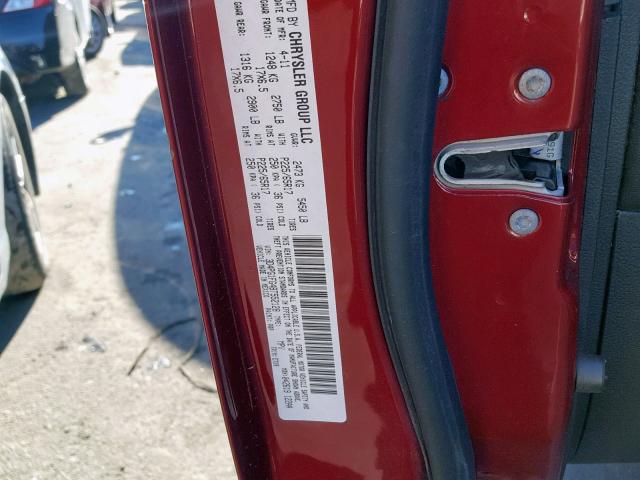 3D4PG1FG4BT552128 - 2011 DODGE JOURNEY MA RED photo 10