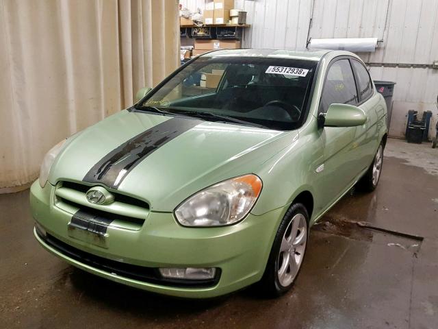 KMHCN36C77U023517 - 2007 HYUNDAI ACCENT SE GREEN photo 2