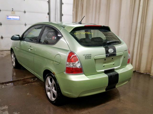 KMHCN36C77U023517 - 2007 HYUNDAI ACCENT SE GREEN photo 3