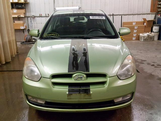 KMHCN36C77U023517 - 2007 HYUNDAI ACCENT SE GREEN photo 9