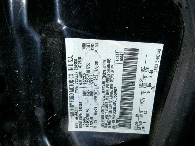 5LMPU28L4WLJ55907 - 1998 LINCOLN NAVIGATOR BLACK photo 10