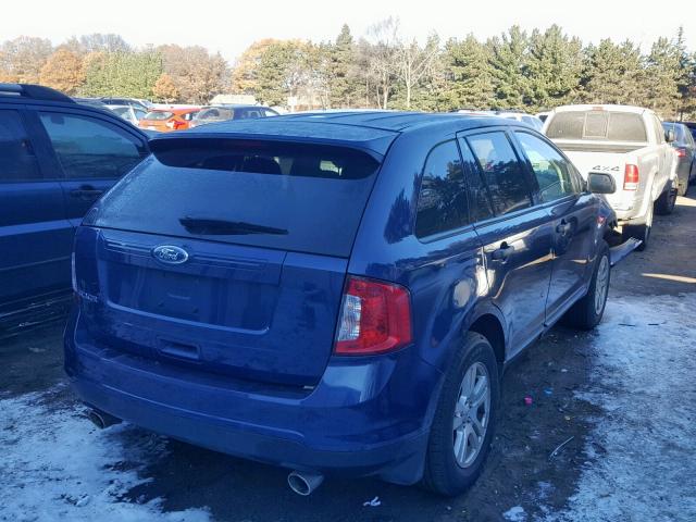 2FMDK3GC1CBA39272 - 2012 FORD EDGE SE BLUE photo 4