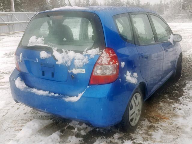 JHMGD37498S802669 - 2008 HONDA FIT BLUE photo 4