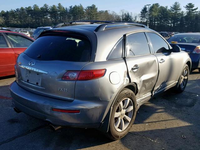 JNRAS08W94X220371 - 2004 INFINITI FX35 GRAY photo 4