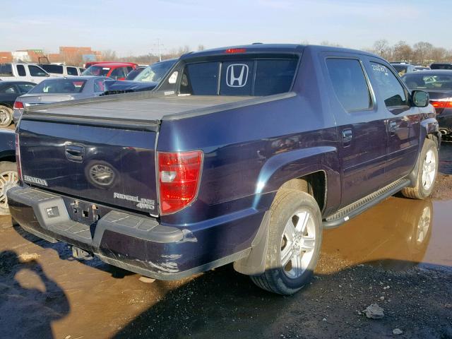 5FPYK1F52AB013929 - 2010 HONDA RIDGELINE BLUE photo 4