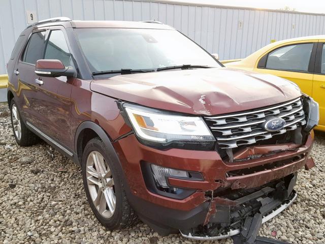 1FM5K8F87GGC83456 - 2016 FORD EXPLORER L MAROON photo 1