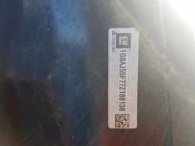 1G8AJ55F77Z188138 - 2007 SATURN ION LEVEL BLACK photo 10