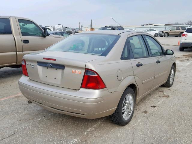 1FAFP34N67W267931 - 2007 FORD FOCUS ZX4 BEIGE photo 4