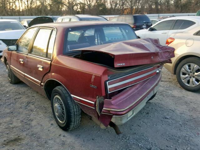 1G4NC54UXJM041507 - 1988 BUICK SKYLARK CU MAROON photo 3