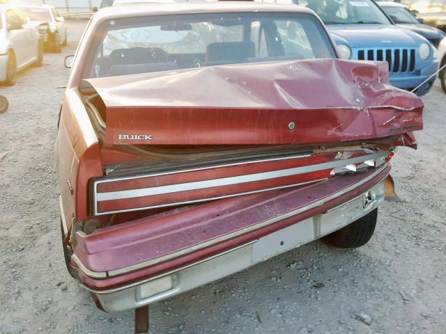 1G4NC54UXJM041507 - 1988 BUICK SKYLARK CU MAROON photo 9