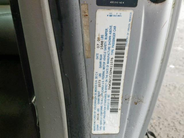 3VWCB21C32M411076 - 2002 VOLKSWAGEN NEW BEETLE Gümüş foto 10