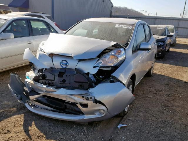 1N4AZ0CP7FC304376 - 2015 NISSAN LEAF S SILVER photo 2