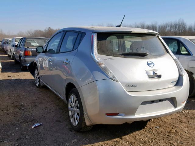 1N4AZ0CP7FC304376 - 2015 NISSAN LEAF S SILVER photo 3