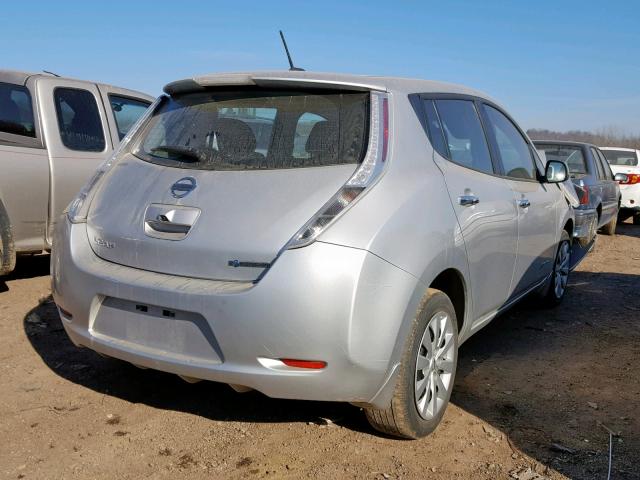 1N4AZ0CP7FC304376 - 2015 NISSAN LEAF S SILVER photo 4