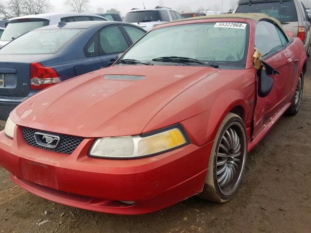 1FAFP45X8YF108612 - 2000 FORD MUSTANG GT RED photo 2