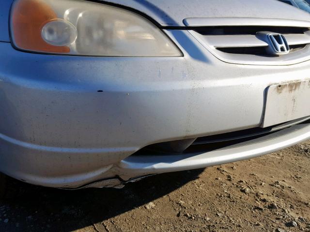 1HGEM21902L050208 - 2002 HONDA CIVIC EX SILVER photo 9