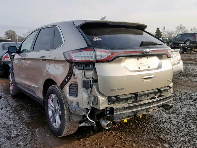 2FMPK4J84HBB35573 - 2017 FORD EDGE SEL GOLD photo 3