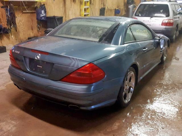 WDBSK75F54F067803 - 2004 MERCEDES-BENZ SL 500 TEAL photo 4