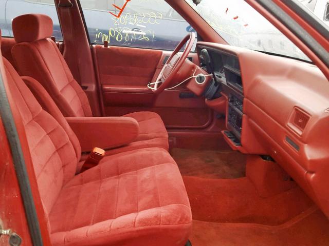 1B3XA46K8PF613536 - 1993 DODGE SPIRIT MAROON photo 5