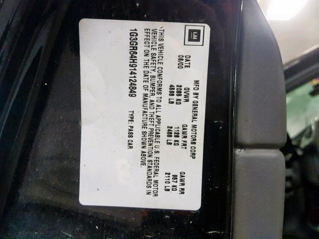 1G3GR64H914124849 - 2001 OLDSMOBILE AURORA BLACK photo 10