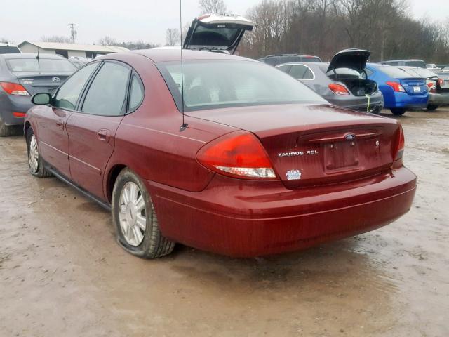 1FAFP56U85A290590 - 2005 FORD TAURUS SEL MAROON photo 3