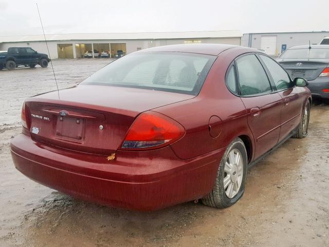 1FAFP56U85A290590 - 2005 FORD TAURUS SEL MAROON photo 4