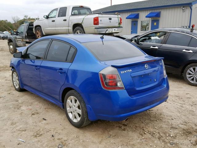 3N1AB6AP8BL692546 - 2011 NISSAN SENTRA 2.0 BLUE photo 3