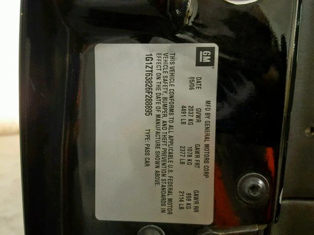 1G1ZT63826F288895 - 2006 CHEVROLET MALIBU MAX შავი ფოტო 10