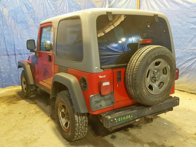 1J4FA69S04P799607 - 2004 JEEP WRANGLER / RED photo 3