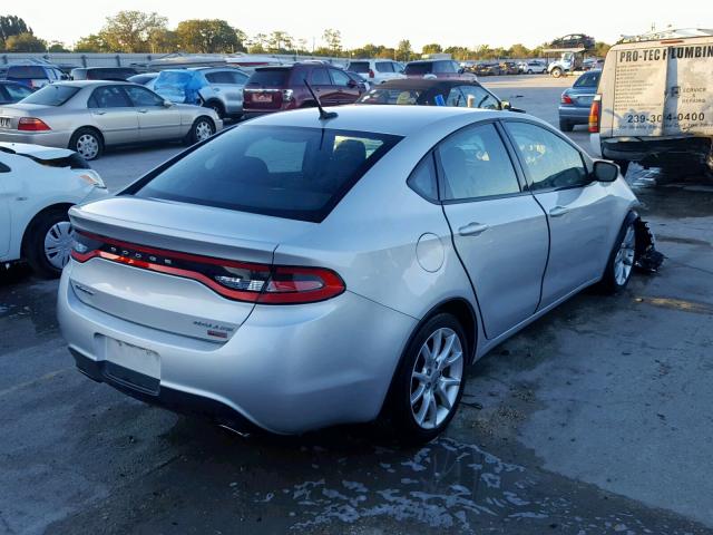 1C3CDFBH9DD176748 - 2013 DODGE DART SXT SILVER photo 4