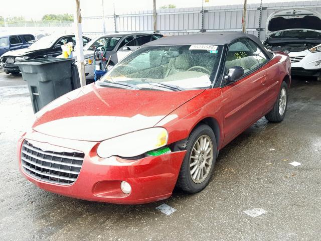 1C3EL55R34N124522 - 2004 CHRYSLER SEBRING LX RED photo 2